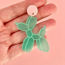 Load image into Gallery viewer, Balloon Poodle Earrings in Green