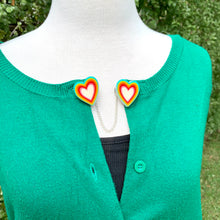 Load image into Gallery viewer, Rainbow Heart Sweater Clips