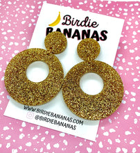 Load image into Gallery viewer, big gold acrylic statement earrings