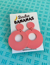 Load image into Gallery viewer, Salmon Pink Circle Hoop Earrings