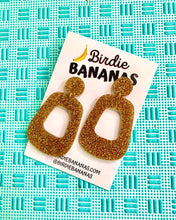 Load image into Gallery viewer, Gold Glitter Retro Hoop Earrings