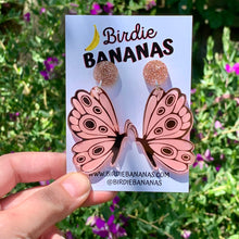 Load image into Gallery viewer, Pink Mirror Butterfly Earrings