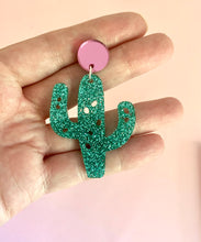 Load image into Gallery viewer, funky cactus earrings