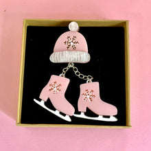 Load image into Gallery viewer, Winter Ice Skating Brooch