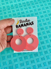 Load image into Gallery viewer, Salmon Pink Circle Hoop Earrings