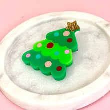 Load image into Gallery viewer, acrylic christmas tree brooch