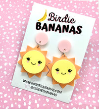 Load image into Gallery viewer, kawaii sun face acrylic earrings