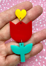 Load image into Gallery viewer, acrylic tulip dangle earrings