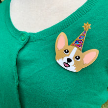 Load image into Gallery viewer, cute party puppy novelty dog brooch