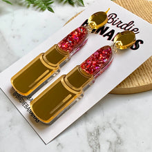 Load image into Gallery viewer, Glitter Lipstick Earrings