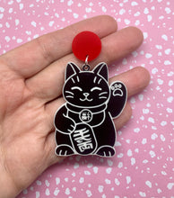 Load image into Gallery viewer, acrylic lucky cat earrings