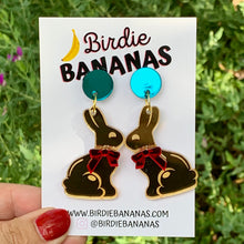 Load image into Gallery viewer, Golden Chocolate Easter Bunny Earrings