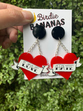Load image into Gallery viewer, Old School Tattoo Heart Earrings