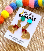 Load image into Gallery viewer, Golden Chocolate Easter Bunny Earrings
