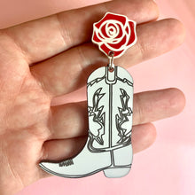 Load image into Gallery viewer, White Cowboy Boot Earrings