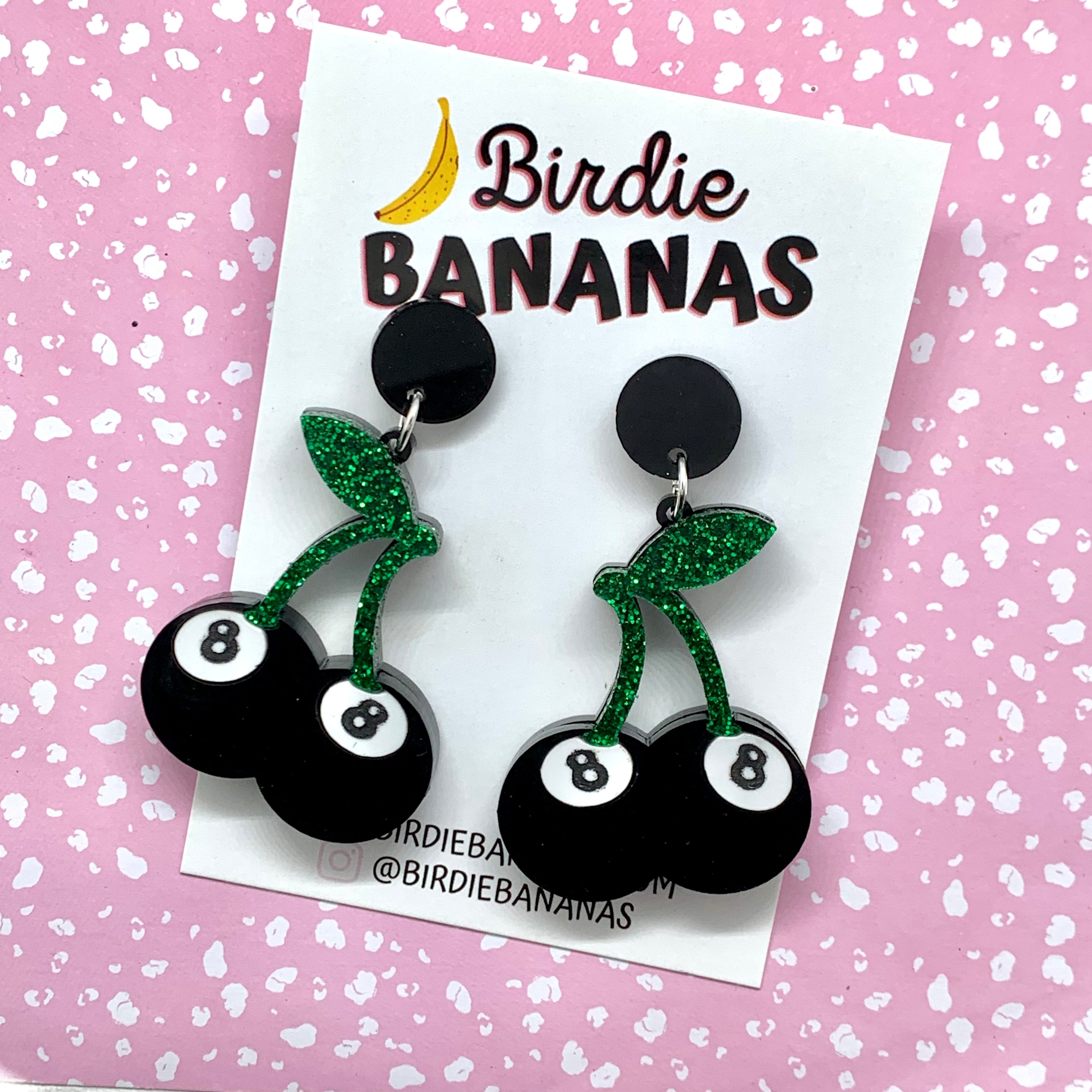 Cherry 8 Ball Earrings