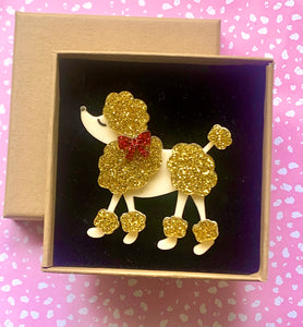 Christmas Poodle Brooch
