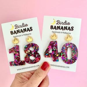 Birthday Candle Number Earrings