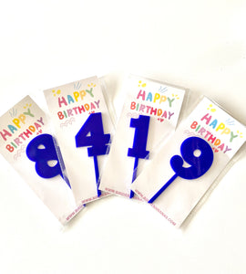 Navy Blue Number Cake Topper