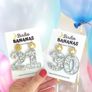 Birthday Candle Number Earrings