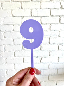 Pastel Purple Number Cake Topper