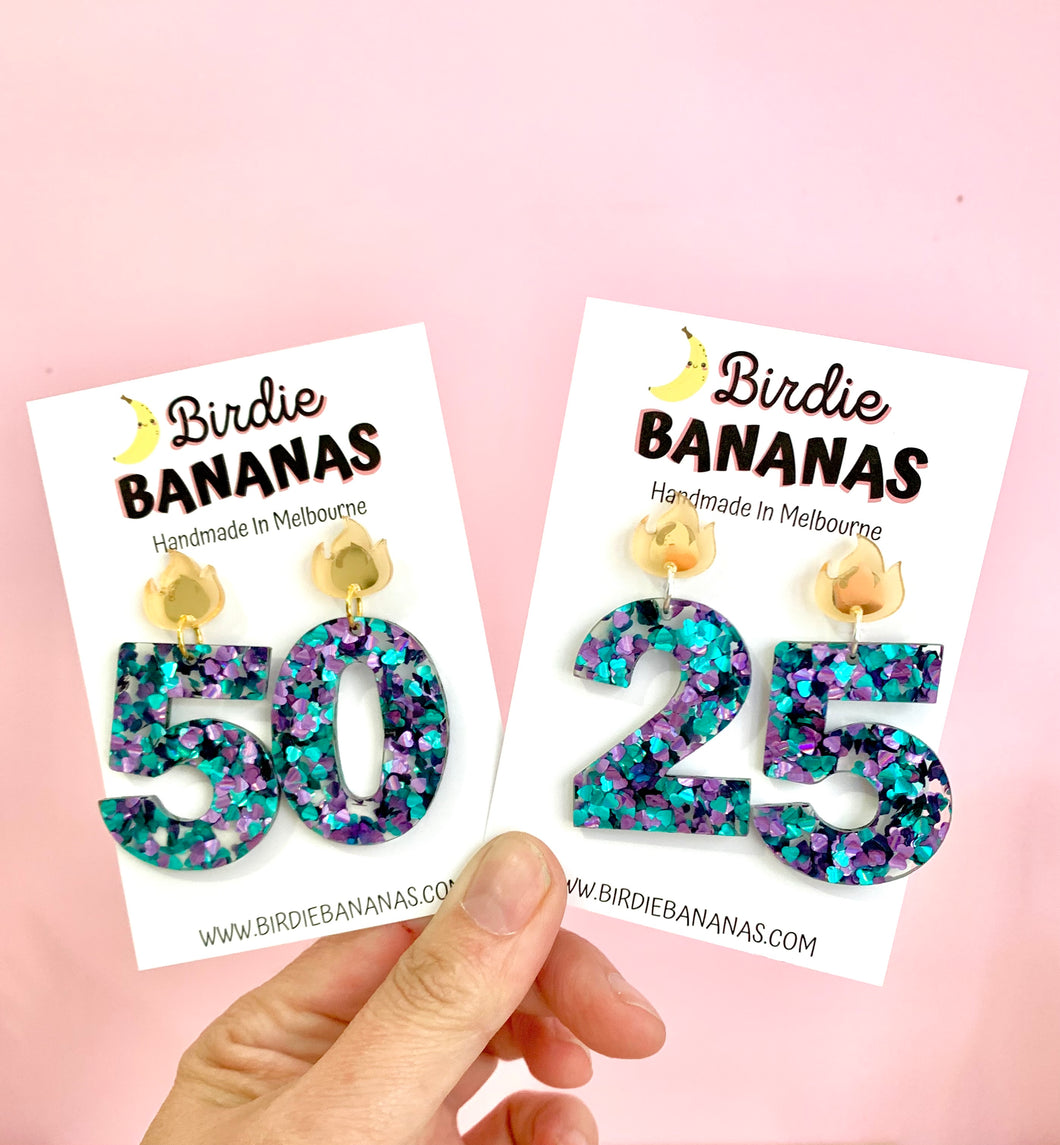 Birthday Candle Number Earrings