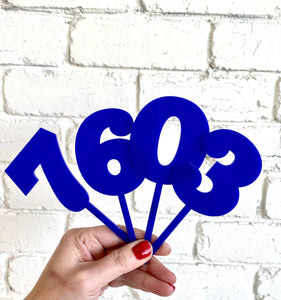 Navy Blue Number Cake Topper