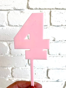 Pastel Pink Number Cake Topper