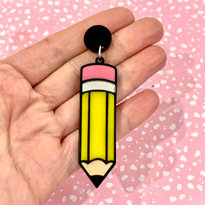 Yellow Pencil Earrings