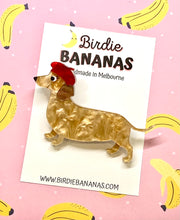 Load image into Gallery viewer, French Dachshund Sausage Dog Brooch
