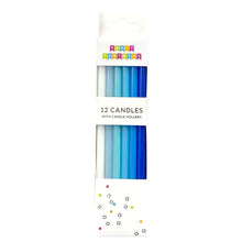 Load image into Gallery viewer, Blue Gradient 12 Pack Birthday Candles
