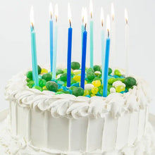 Load image into Gallery viewer, Blue Gradient 12 Pack Birthday Candles
