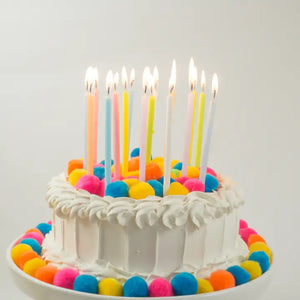 Tall Pastel Rainbow Birthday Candles