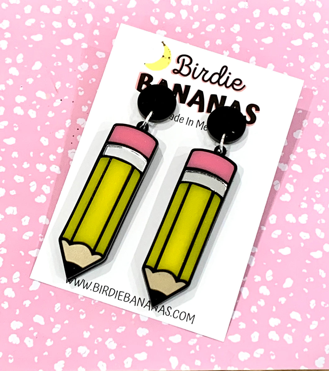 Yellow Pencil Earrings