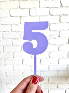 Pastel Purple Number Cake Topper