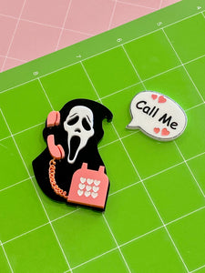 Scream Call Me Double Brooch