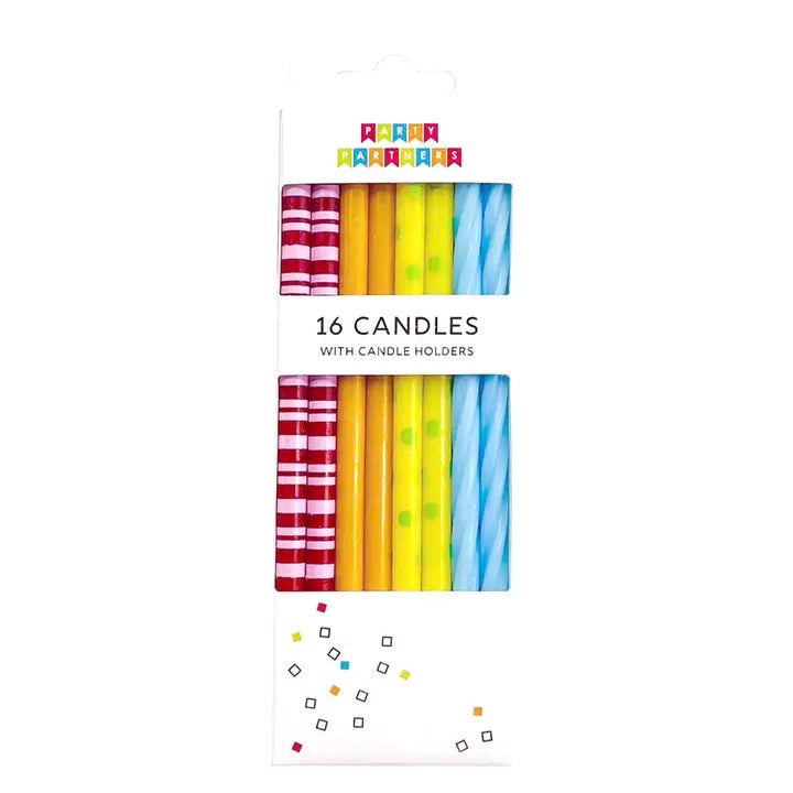 Tall Mixed Rainbow Birthday Candles