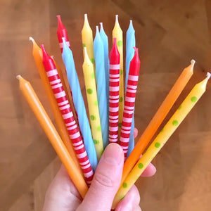 Tall Mixed Rainbow Birthday Candles