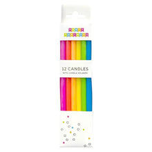 Load image into Gallery viewer, Neon Rainbow Gradient 12 Pack Birthday Candle
