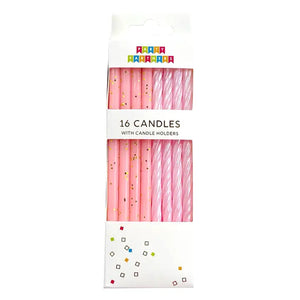 Tall Gradient Pink Birthday Candles