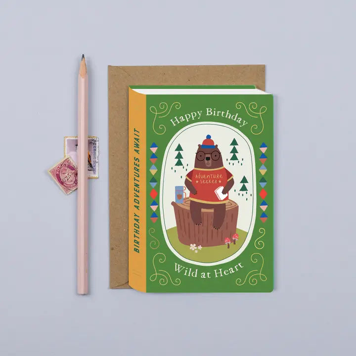 Brown Bear Adventure Birthday Card