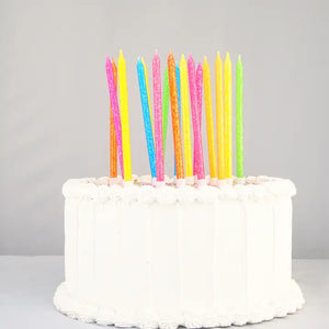 Tall Neon Rainbow Birthday Candles