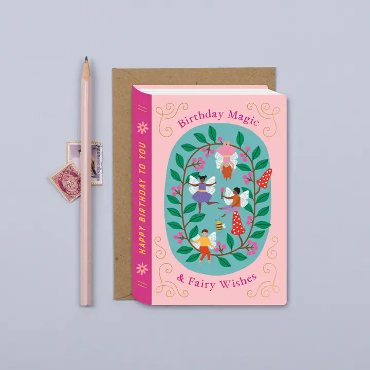 Fairy Wishes Book Birthday Card