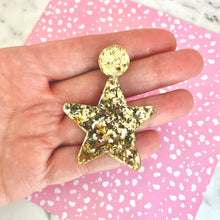 Load image into Gallery viewer, Gold Christmas Star Earrings
