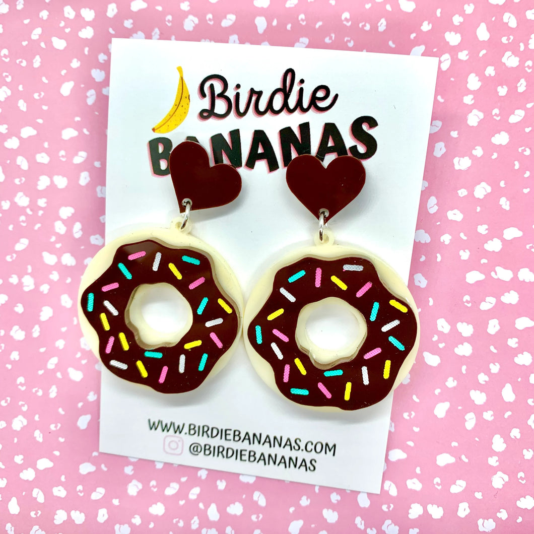 Chocolate Sprinkle Donut Earrings