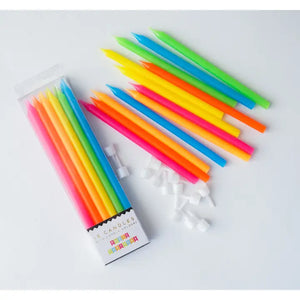 Neon Rainbow Gradient 12 Pack Birthday Candle