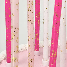 Load image into Gallery viewer, Tall Pink Tones Gold Glitter Birthday Candles
