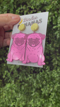 Load and play video in Gallery viewer, Pink Pug Earrings
