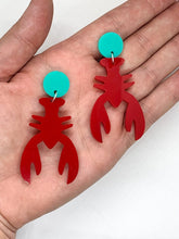 Load image into Gallery viewer, Tropical Red Lobster Earrings
