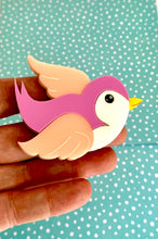 Load image into Gallery viewer, Classic Pink Bluebird Brooch
